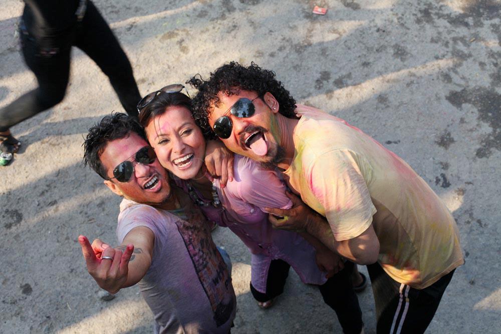 Namrata Shrestha Celebrating holi 2013 2